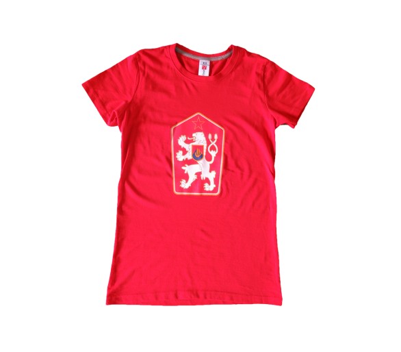 T-shirt retro mulheres da Checoslováquia vermelho