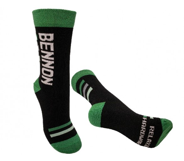 BENNONKY Черные/зеленые носки