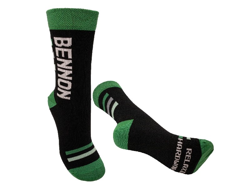 BENNONKY Черные/зеленые носки