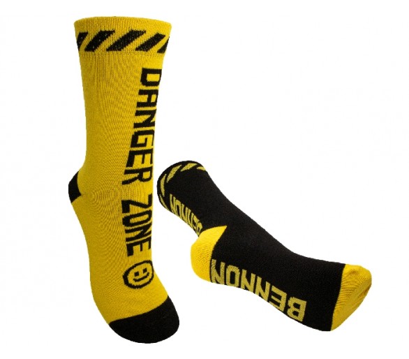 BENNONKY Čierne/Žlté ponožky