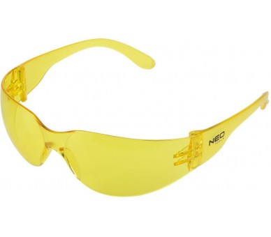 NEO TOOLS نظارات حماية متينة، بولي كربونات، عدسات صفراء