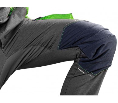 NEO TOOLS Montérkové kalhoty s laclem, premium, 100% bavlna, šedo-modré