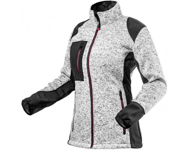 NEO TOOLS Women&#39;s knitted softshell jacket with reinforcements, black-grey Size M/36