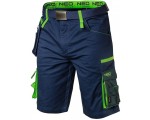 NEO TOOLS Pantalón corto de trabajo para hombre Premium, azul-verde Talla M/50