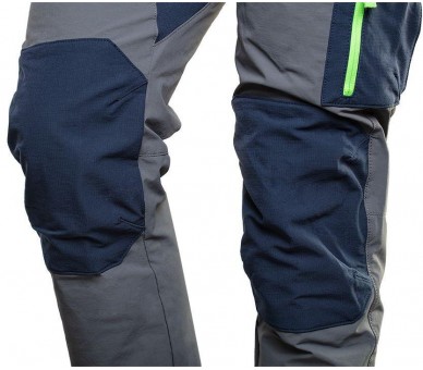 NEO TOOLS Męskie spodnie robocze klasy premium, rozciągliwe w 4 kierunkach, szaro-niebieskie