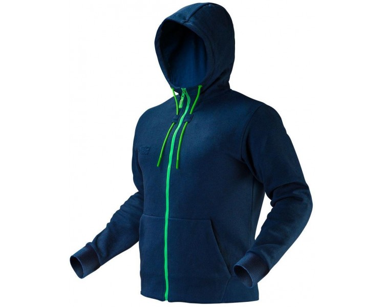 NEO TOOLS Męska bluza polarowa premium, dwuwarstwowa, niebiesko-zielona, rozmiar S/48