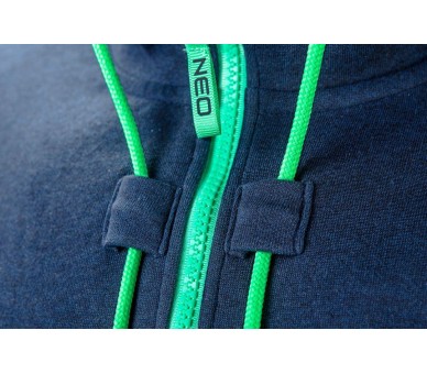 NEO TOOLS Férfi prémium polár pulóver, kétrétegű, kék-zöld S/48-as méret