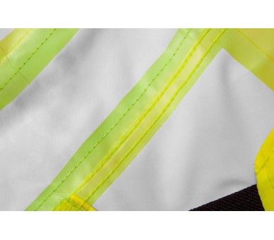 NEO TOOLS Reflektierende Arbeitshose mit Latz, Baumwolle, gelb Größe S/48
