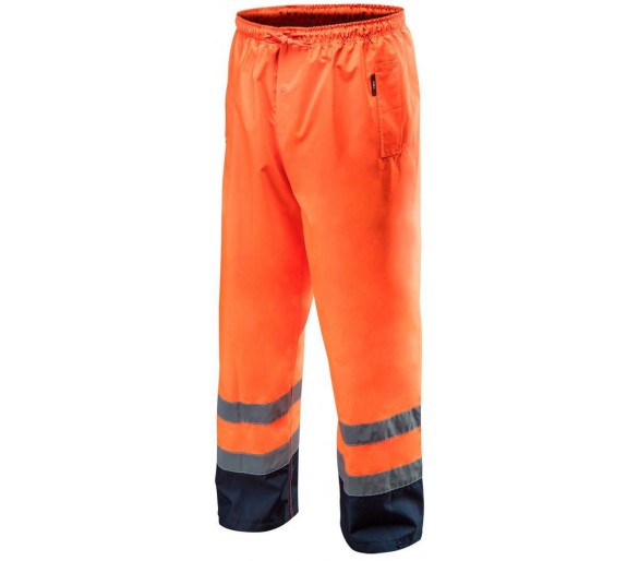 NEO TOOLS Reflexní pracovní kalhoty, nepromokavé, oranžové