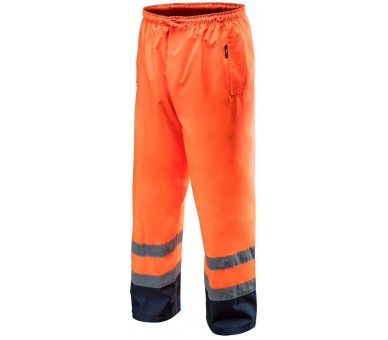 NEO TOOLS Reflexné pracovné nohavice, nepremokavé, oranžové Veľkosť L/52
