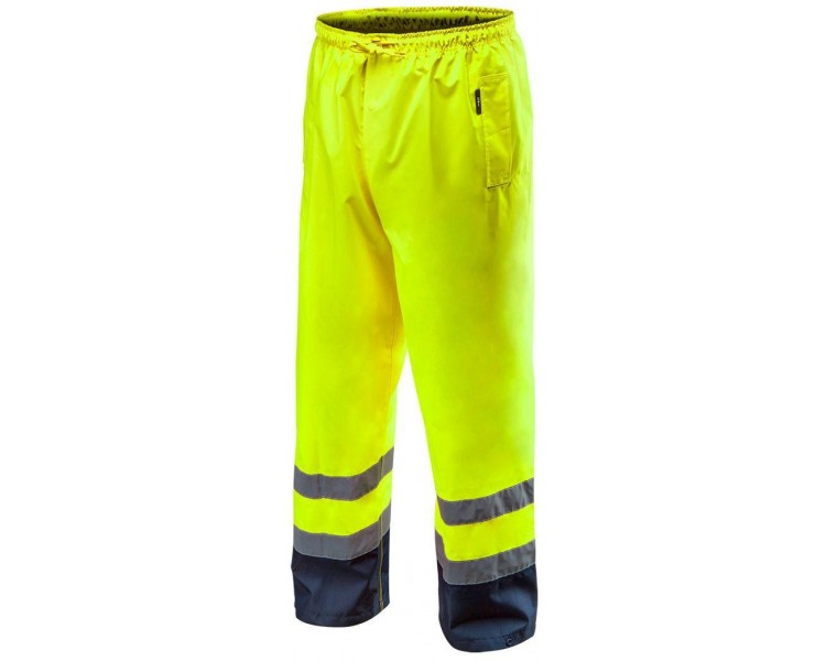NEO TOOLS Reflexné pracovné nohavice, nepremokavé, žlté Veľkosť S/48