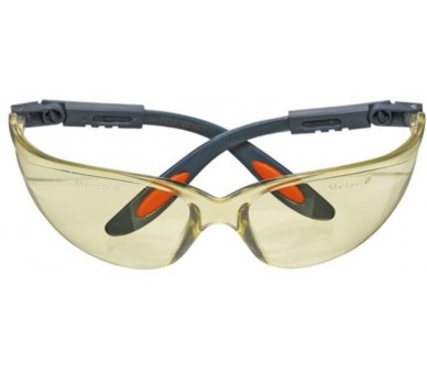 NEO TOOLS Okulary ochronne z poliwęglanowej soczewki w kolorze żółtym, oprawka regulacyjna