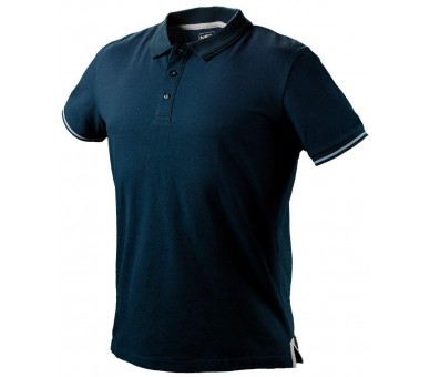 NEO TOOLS Men&#39;s denim polo shirt, blue