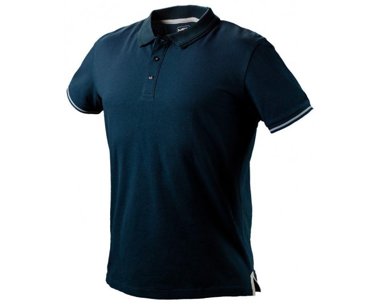 NEO TOOLS Men&#39;s denim polo shirt, blue Size XXL/56