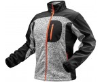 NEO TOOLS Knitted working softshell jacket, black-grey Size S/48