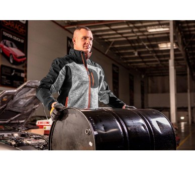 NEO TOOLS Dzianinowa robocza kurtka softshell w kolorze czarno-szarym, rozmiar XL/56