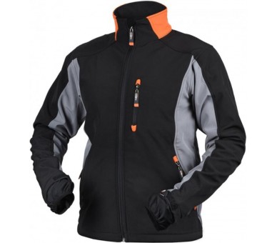 NEO TOOLS Férfi softshell kabát, fekete-szürke M/50-es méret