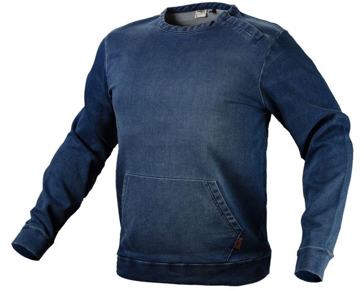 NEO TOOLS Men's denim sweatshirt, blue Size S/48