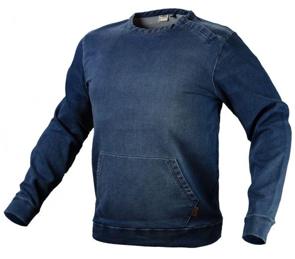 NEO TOOLS Men's denim sweatshirt, blue Size XXL/56