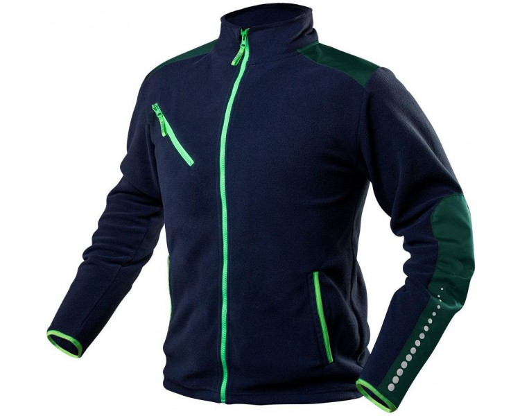 NEO TOOLS Pracovná fleecová bunda premium, modro-zelená Veľkosť XL/54