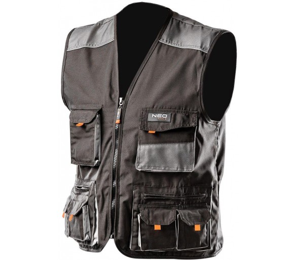 NEO TOOLS Work vest, grey Size S/48