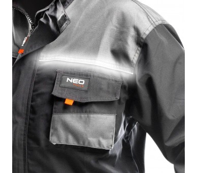NEO TOOLS Work overall, black-grey Size L/52