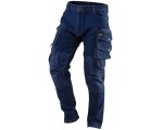 NEO TOOLS Pracovní kalhoty denim, výztuhy kolen, modré Velikost S/48