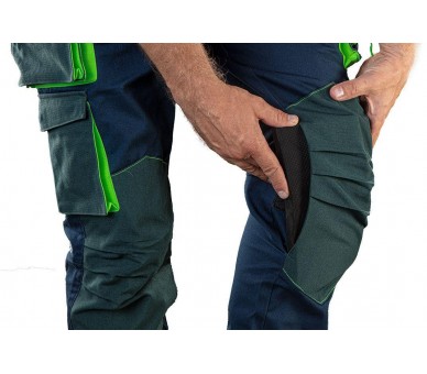 NEO TOOLS Pantalón de trabajo Premium, azul-verde Talla L/52