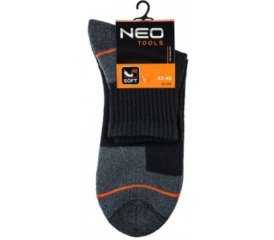 NEO TOOLS Ponožky krátké, černé Velikost 43-46