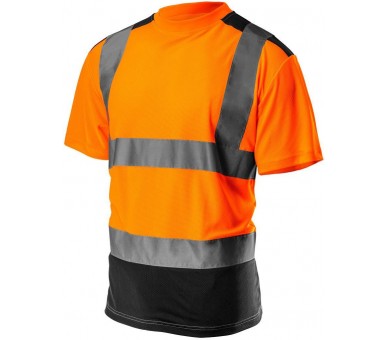 NEO TOOLS High visibility work shirt, orange-black Size L/52