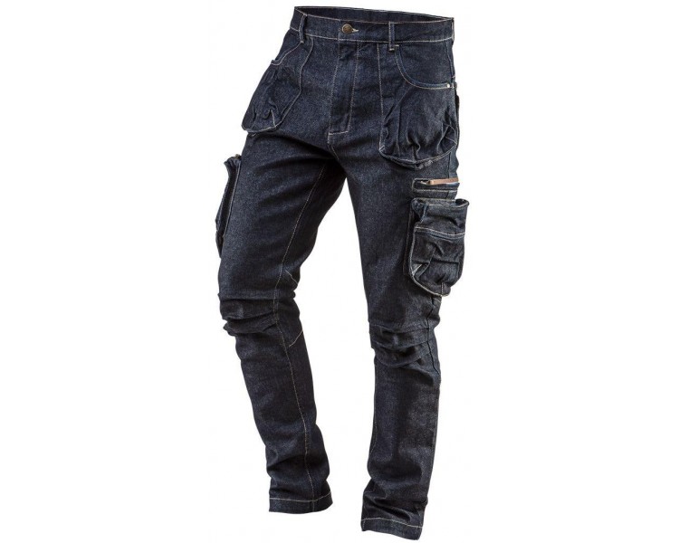 NEO TOOLS Męskie spodnie robocze jeansowe, 5 kieszeni. Rozmiar XS/46