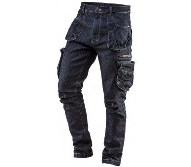 NEO TOOLS Męskie spodnie jeansowe robocze, 5 kieszeni, rozmiar S/48