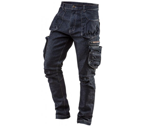 NEO TOOLS Pantalon de travail homme en jean, 5 poches Taille M/50