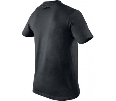 NEO TOOLS Panské tričko s potiskem, 100% bavlna, černé Velikost XXXL