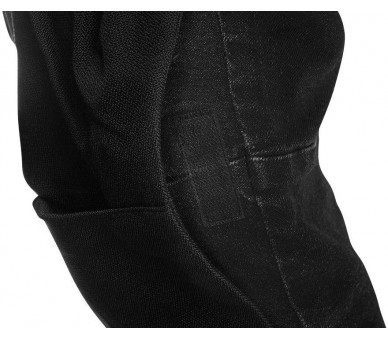 NEO TOOLS Panské pracovné nohavice denim, výstuhy kolien, čierne