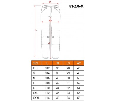 NEO TOOLS Męskie spodnie robocze jeansowe, z ortezami kolan, czarne, rozmiar S/48