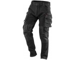 NEO TOOLS Męskie spodnie robocze jeansowe, z ortezami kolan, czarne, rozmiar L/52
