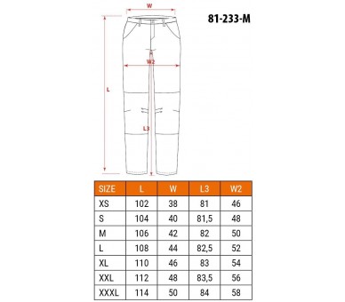 NEO TOOLS Męskie spodnie jeansowe robocze, 5 kieszeni, czarne, rozmiar S/48