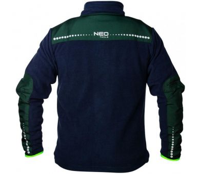NEO TOOLS Pracovná fleecová bunda premium, modro-zelená