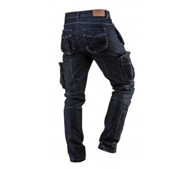 NEO TOOLS Calça jeans masculina de trabalho, 5 bolsos Tamanho S/48