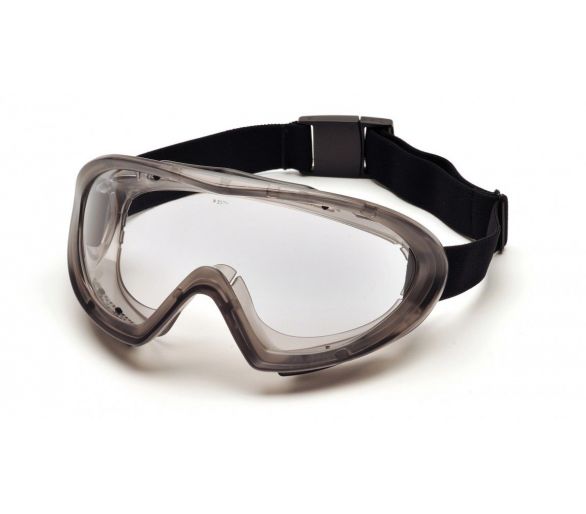 Capstone EGG504T, Schutzbrille, grauer Rahmen, klare Linse, nicht beschlagen