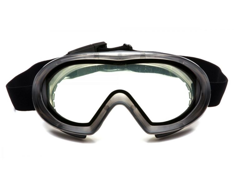 Capstone EG504DT, óculos de proteção, armação cinza, lente dupla clara, anti-embaciamento