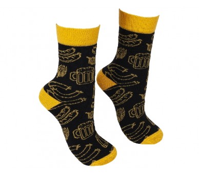 BENNONKY Pivní ponožky černo/žluté