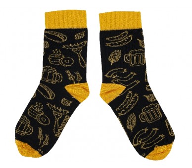 BENNONKY Pivní ponožky černo/žluté