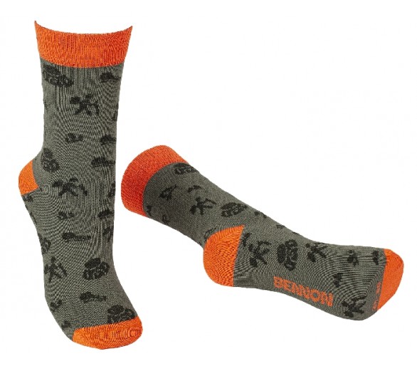 Ponožky BENNONKY Trek zelená/oranžová