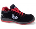 WISENT SAFETY SUEDE BOOTS BLACK-RED S3