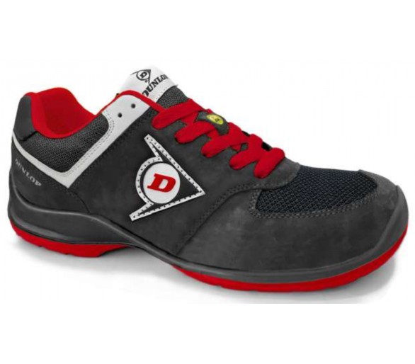 Dunlop LIETAJÚCI MEČ PU-PU ESD S3 - pracovná a bezpečnostná obuv čierna a červená
